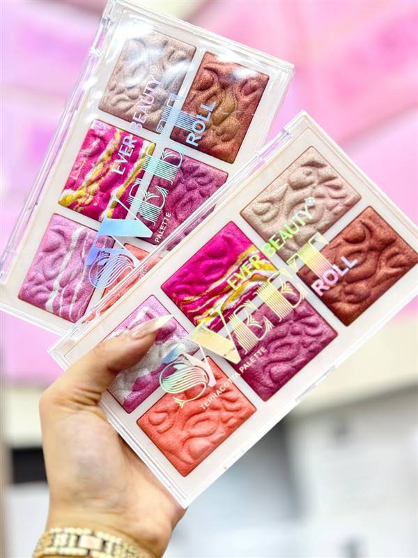 ✨ باليت بلاشر وهايلايتر حجري – إيفر بيوتيEver Beauty Marble Blush & Highlighter Palette 🤍😍
